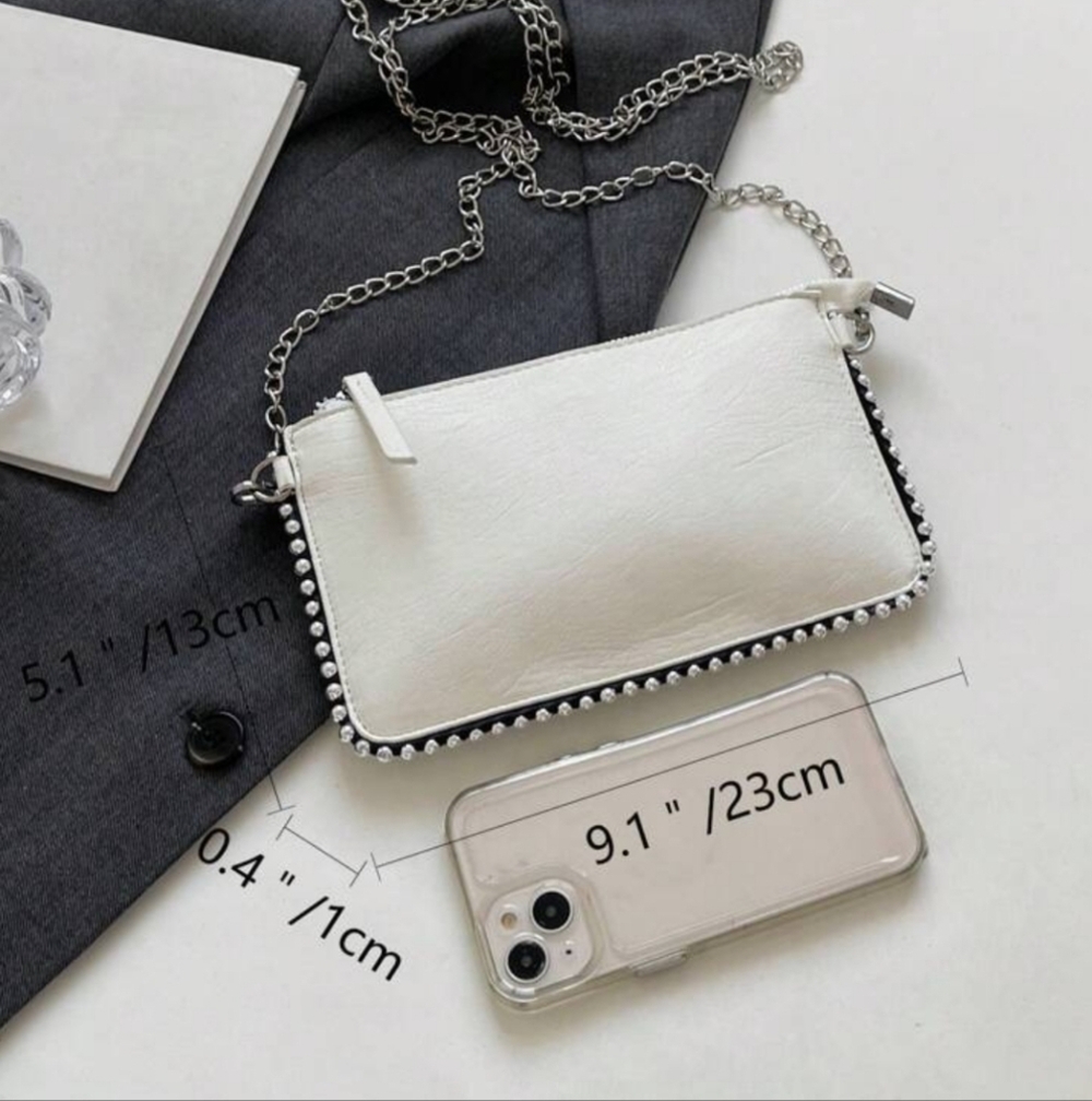 NEW‼️Elegant White Chain Clutch - Picture 3 of 8